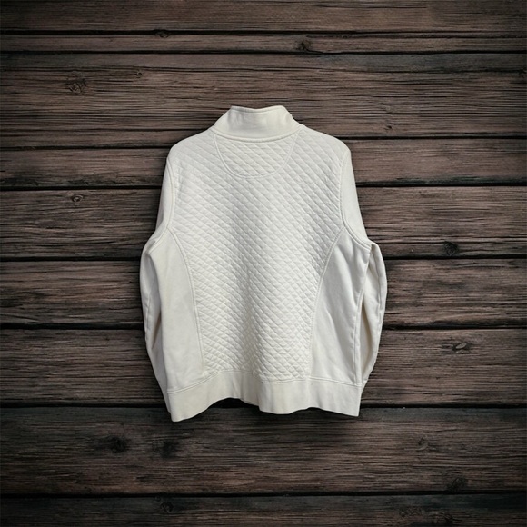 L.L Bean Women's Cream Zip-Up Sweater - Picture 4 of 6